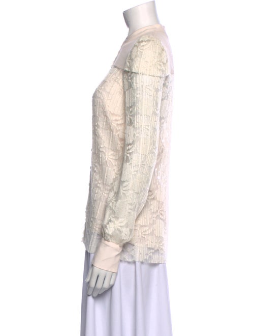 See by Chloé Lace Pattern Mock Neck Blouse