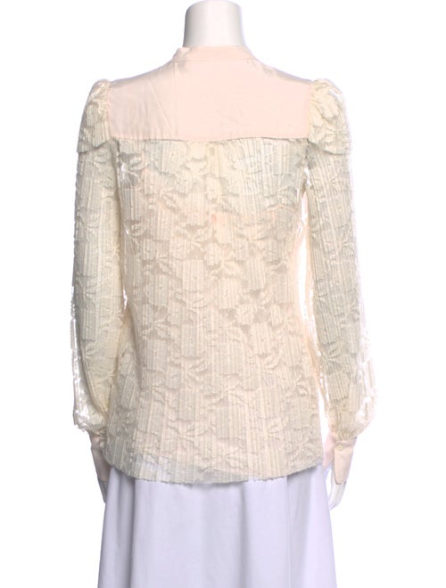 See by Chloé Lace Pattern Mock Neck Blouse