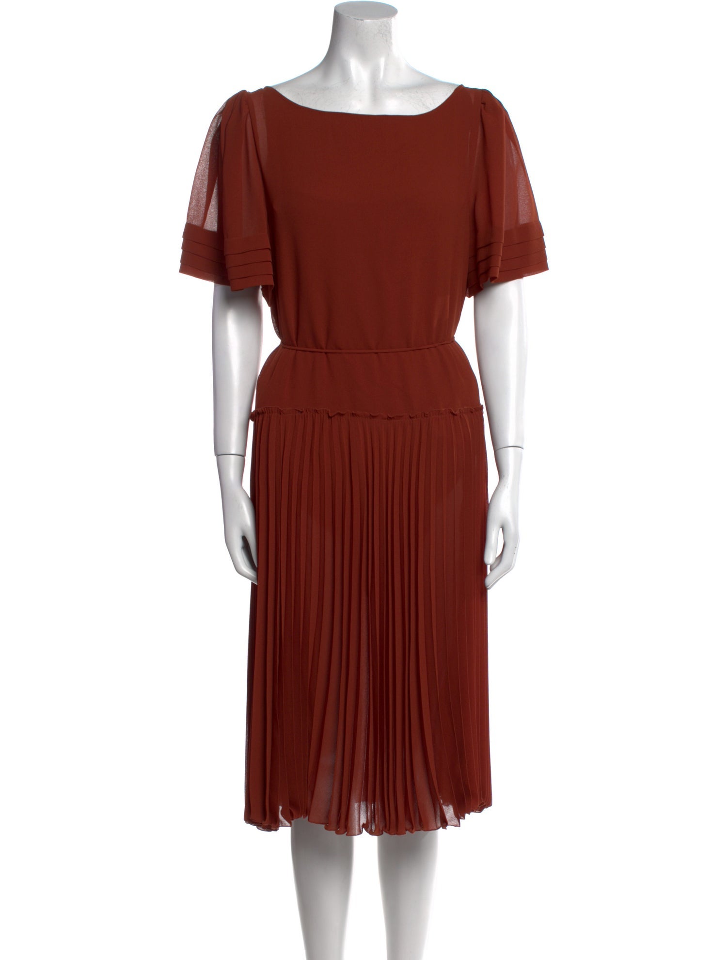 See by Chloé Bateau Neckline Midi Length Dress