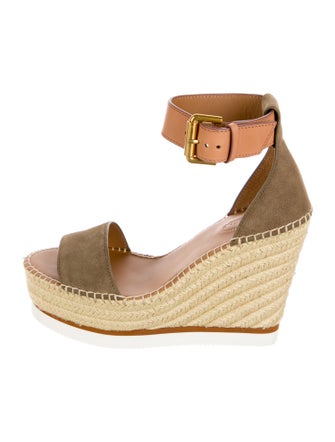 See by Chloé Suede Colorblock Pattern Espadrilles