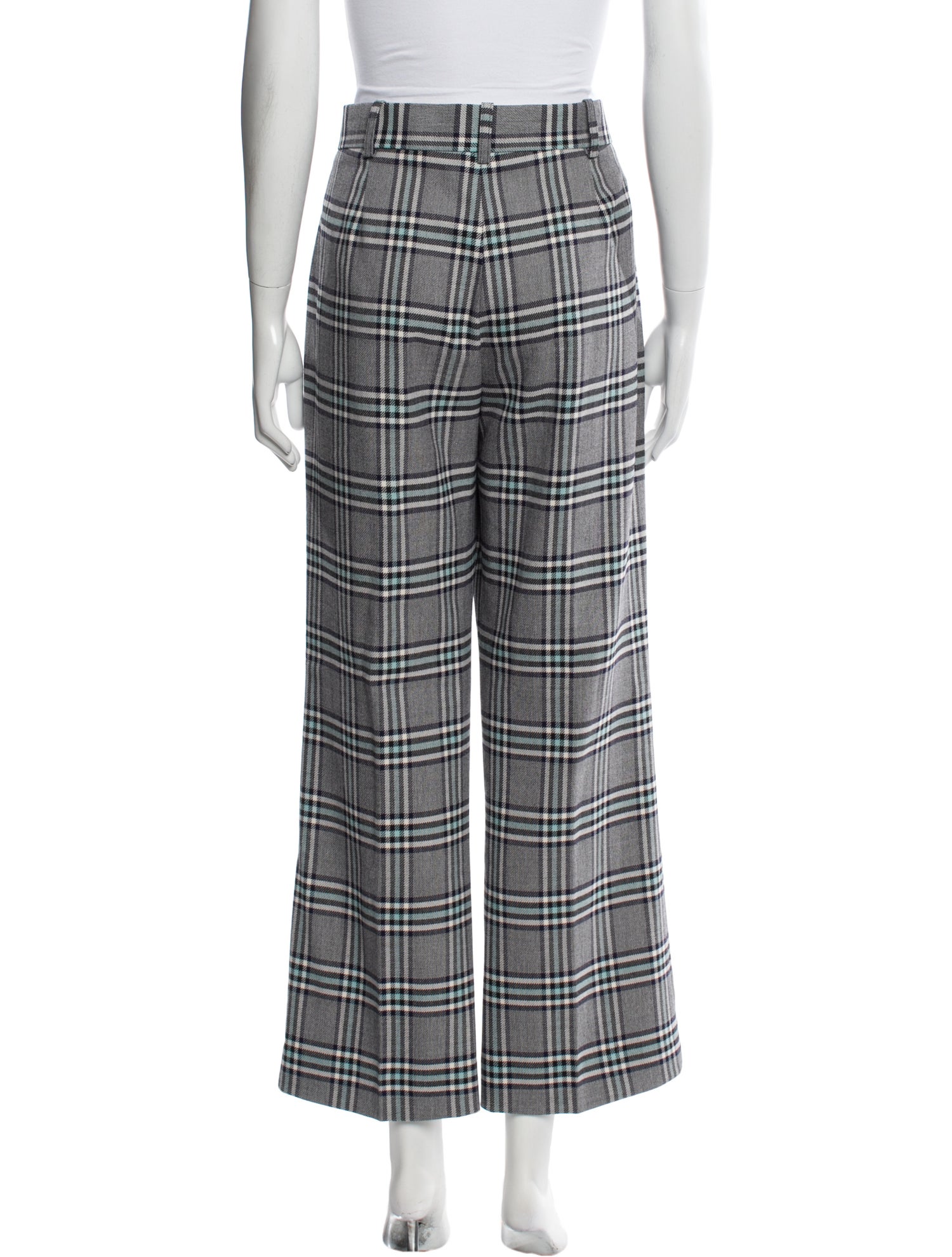 See by Chloé Plaid Print Wide Leg Pants