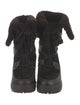 See by Chloé Suede Faux Fur Trim Lace-Up Boots