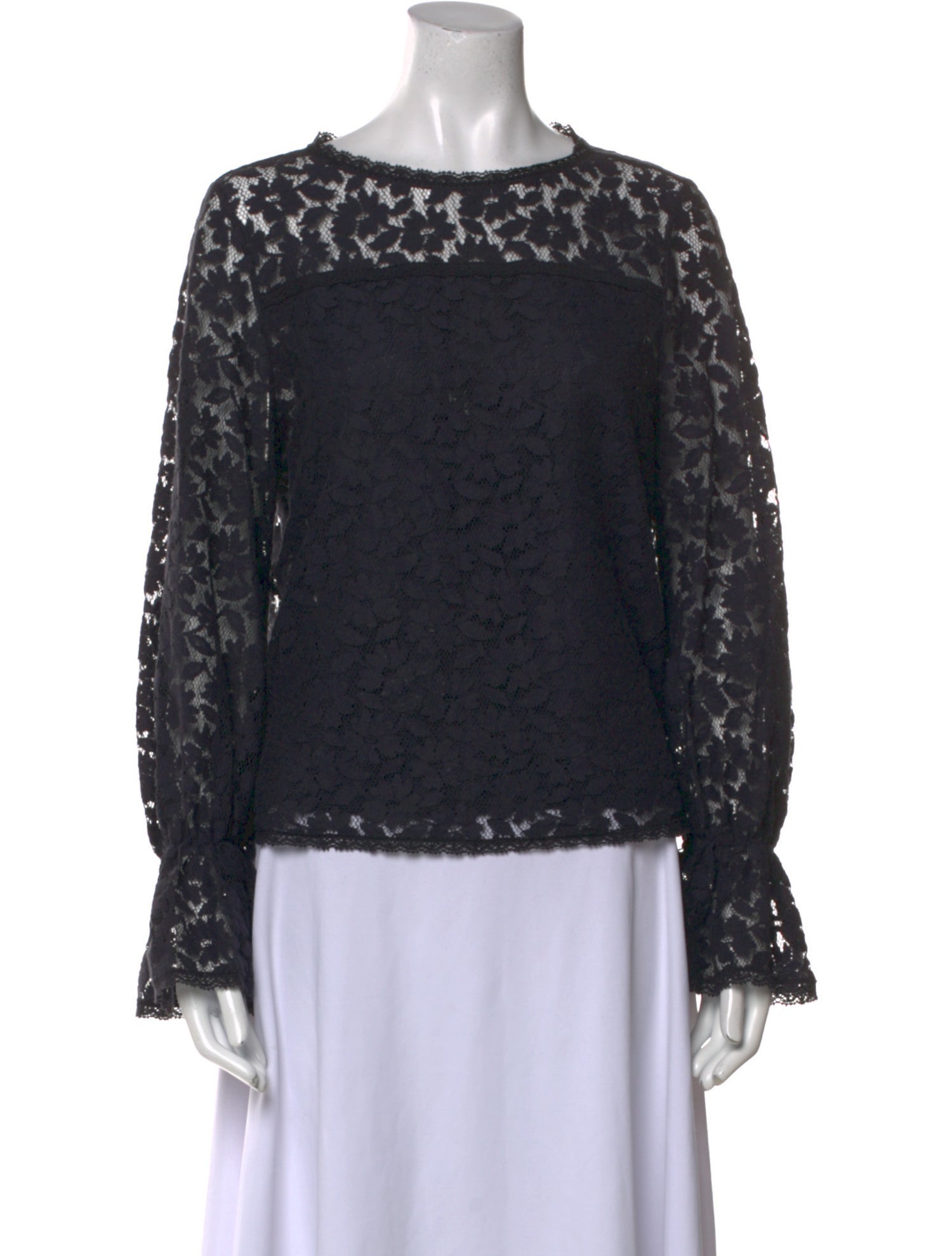 See by Chloé Lace Pattern Scoop Neck Blouse