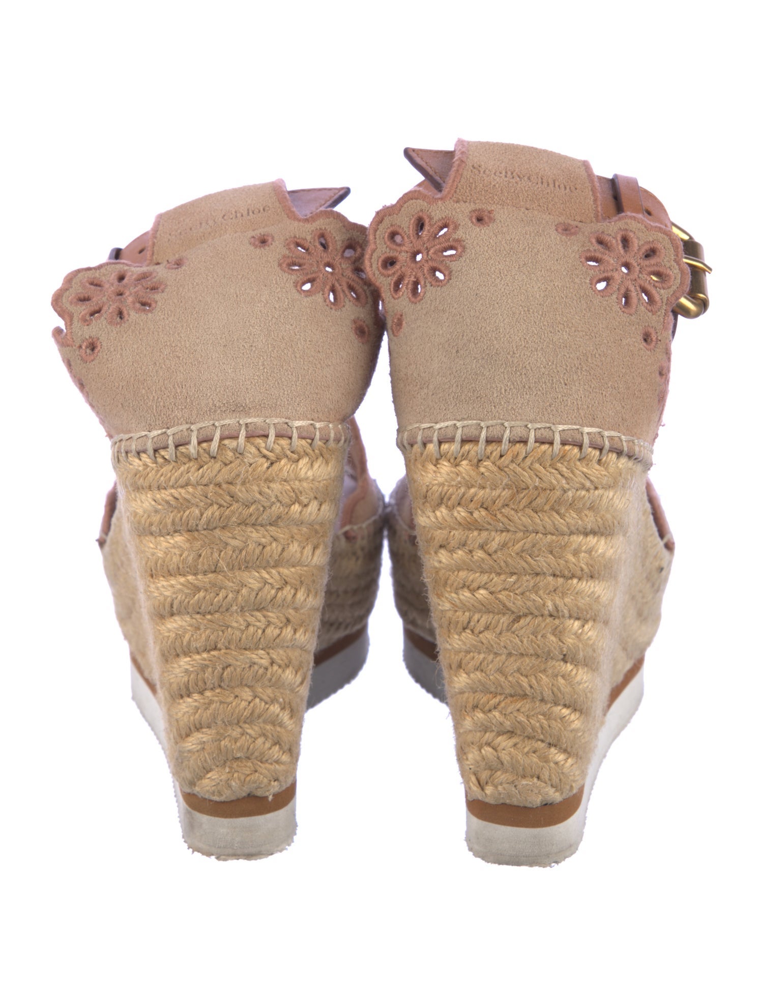 See by Chloé Suede Eyelet Trim Espadrilles