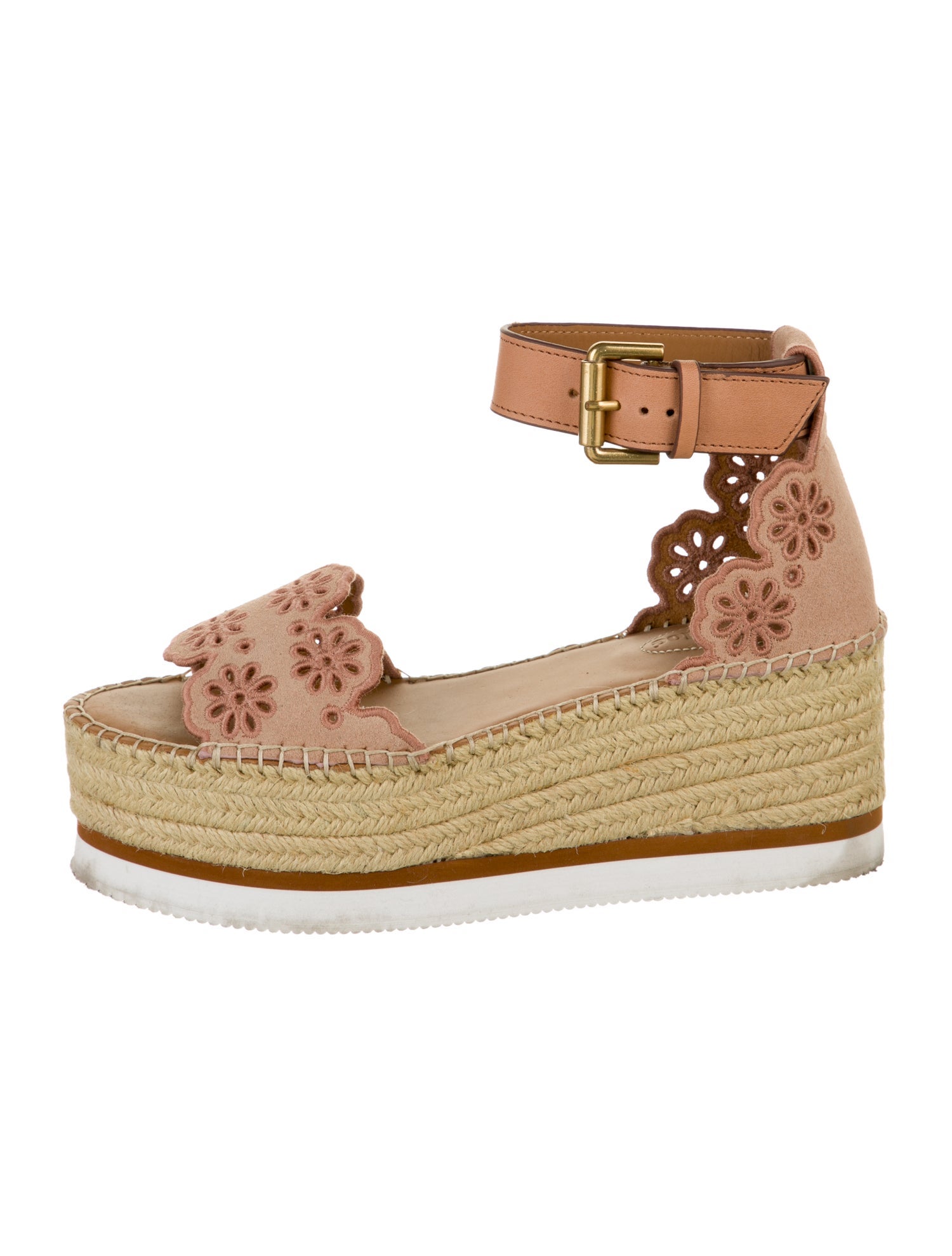 See by Chloé Suede Eyelet Trim Espadrilles