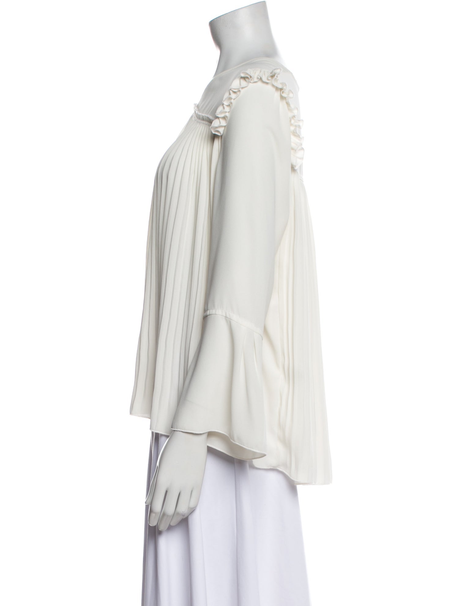 See by Chloé V-Neck Three-Quarter Sleeve Blouse