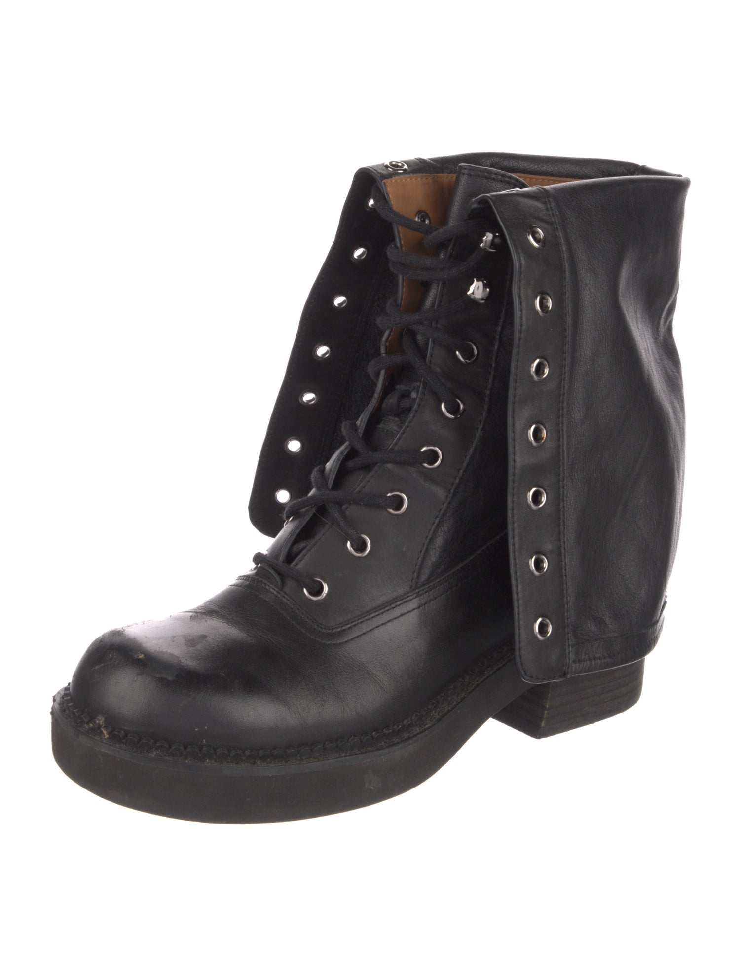 See by Chloé Leather Combat Boots