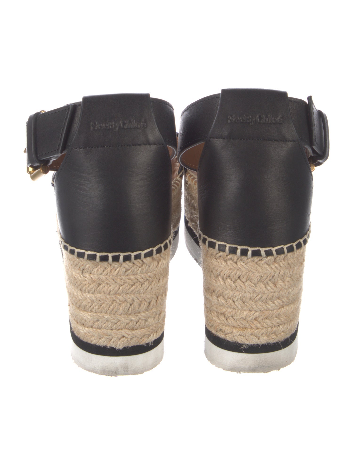 See by Chloé Leather Whipstitch Trim Espadrilles