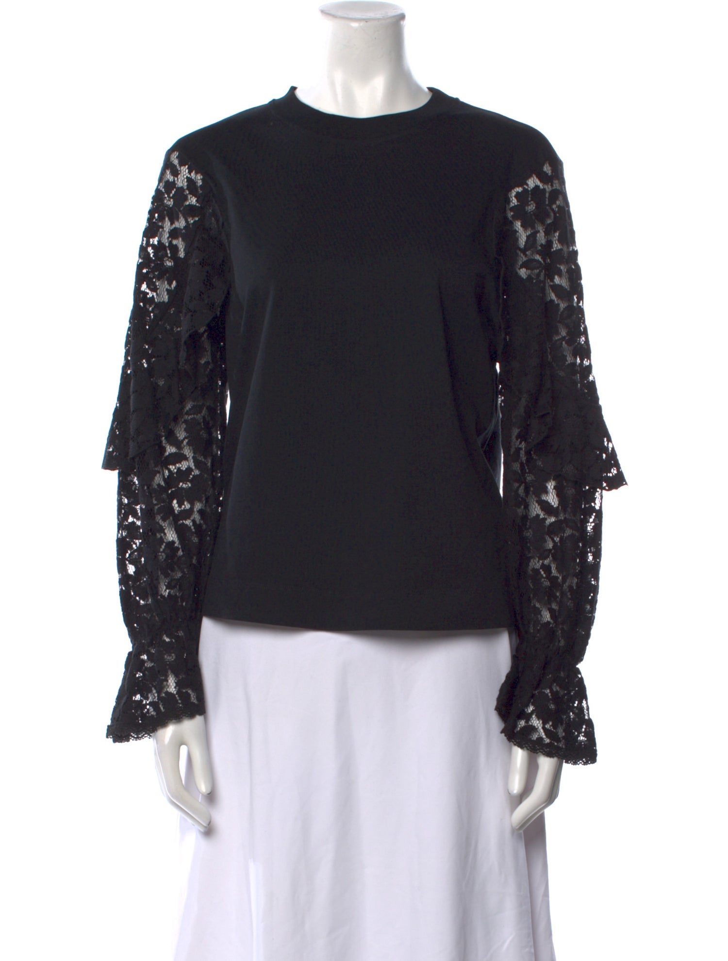 See by Chloé Lace Pattern Crew Neck Blouse