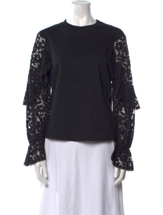 See by Chloé Lace Pattern Crew Neck Blouse