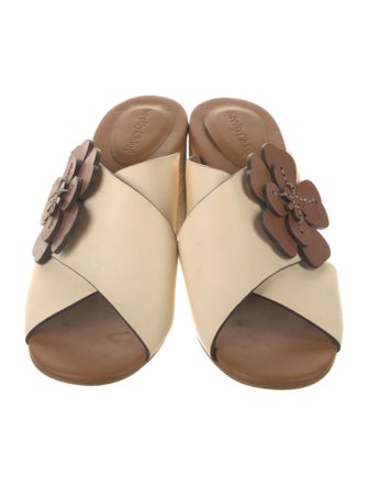 See by Chloé Leather Floral Print Slides