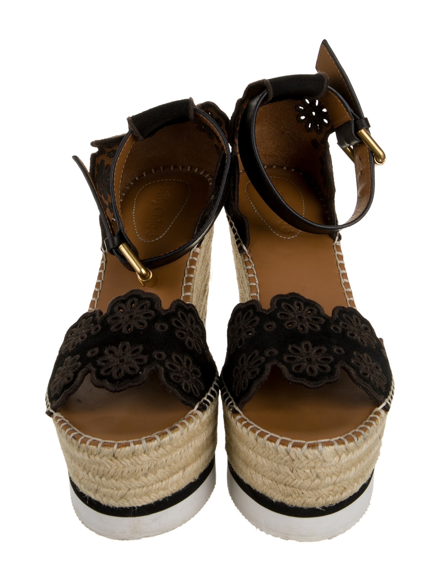 See by Chloé Suede Eyelet Trim Espadrilles