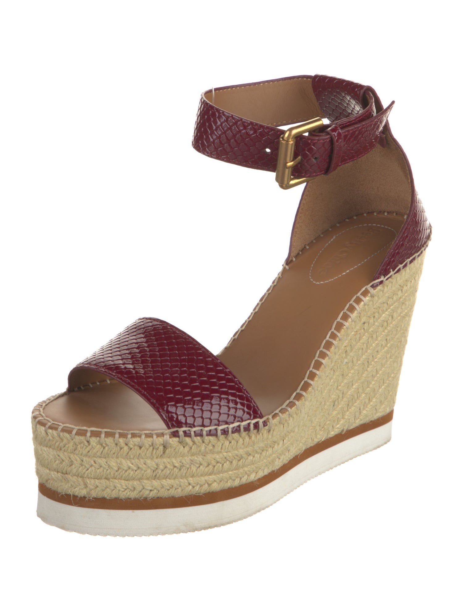 See by Chloé Patent Leather Printed Espadrilles