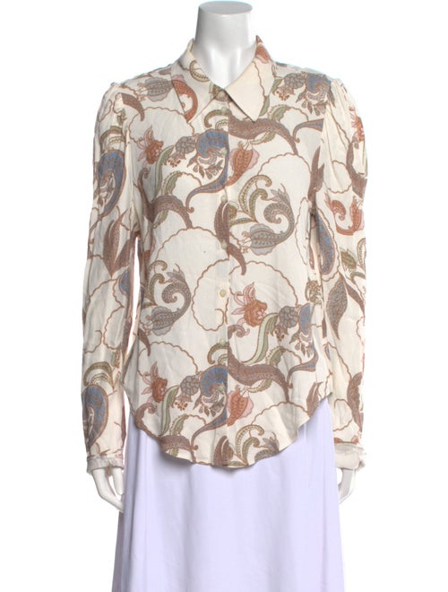 See by Chloé Printed Long Sleeve Button-Up Top