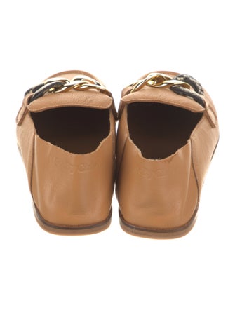 See by Chloé Leather Chain-Link Accents Loafers