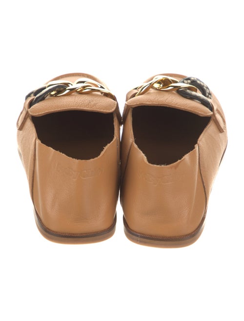 See by Chloé Leather Chain-Link Accents Loafers