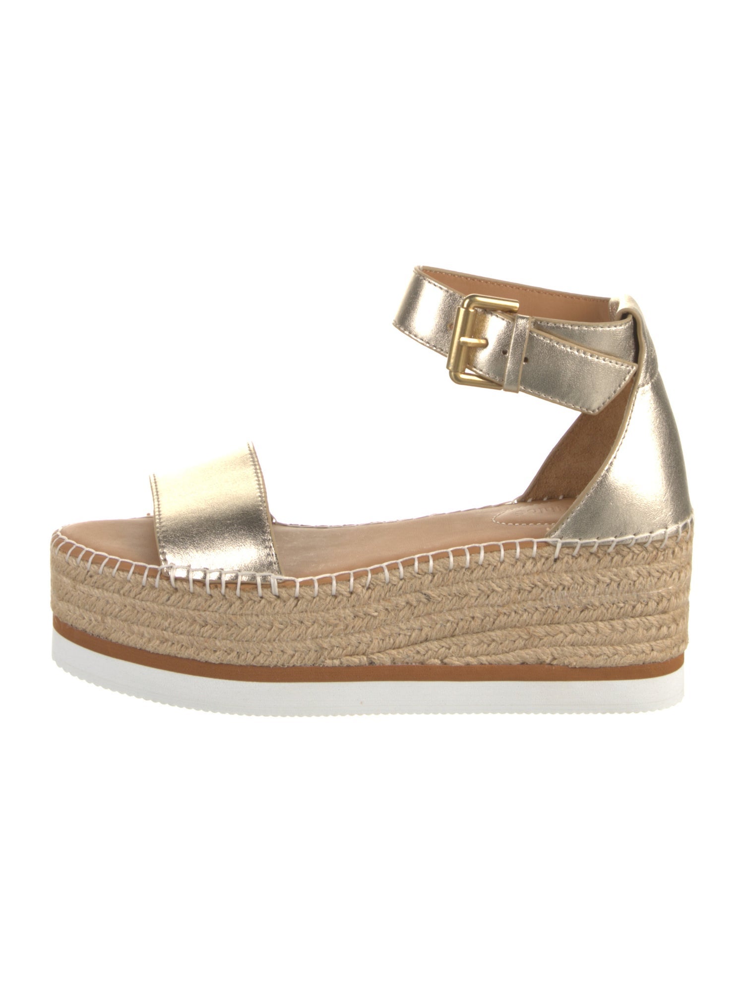 See by Chloé Leather Whipstitch Trim Espadrilles