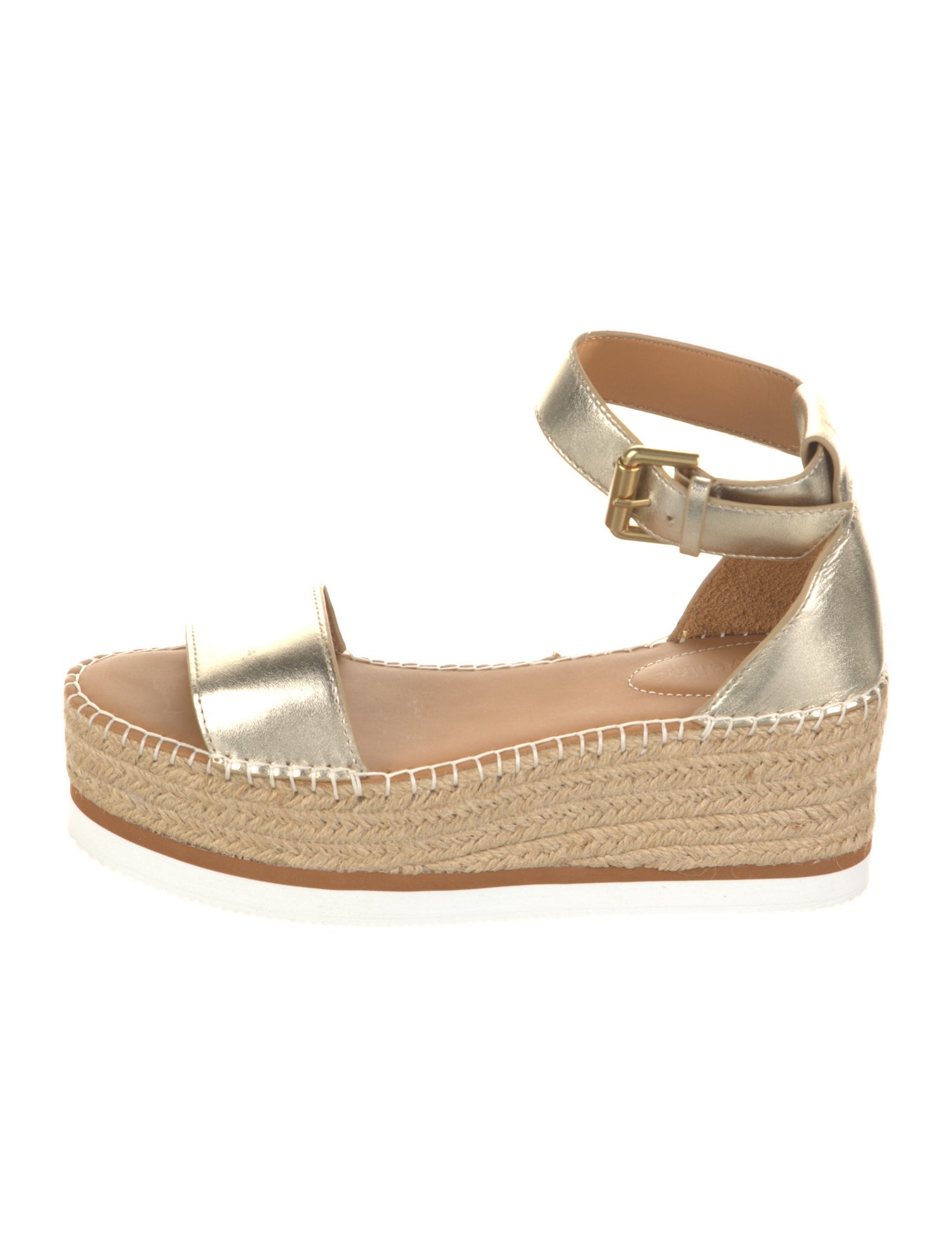 See by Chloé Leather Whipstitch Trim Espadrilles
