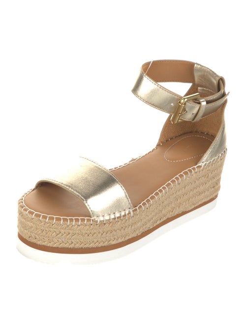 See by Chloé Leather Whipstitch Trim Espadrilles