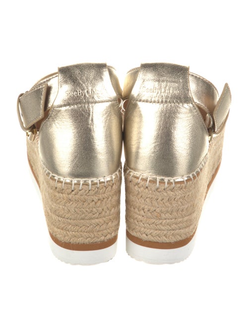 See by Chloé Leather Whipstitch Trim Espadrilles