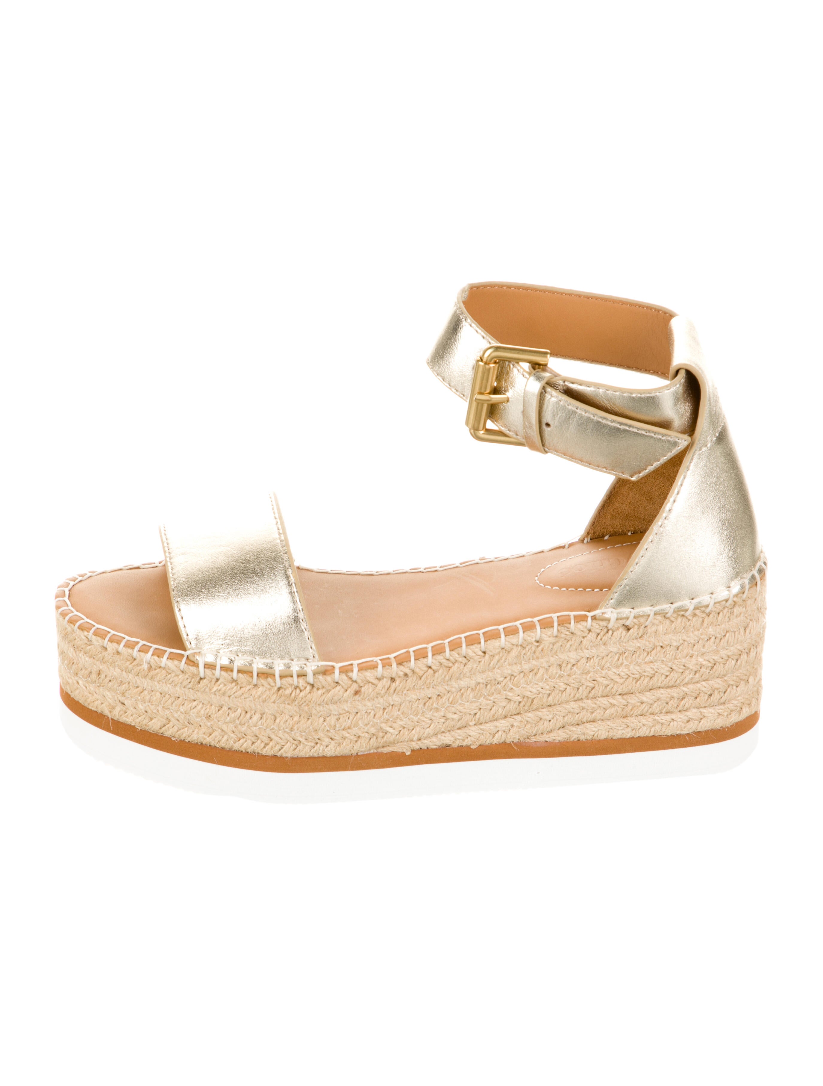 See by Chloé Leather Whipstitch Trim Espadrilles
