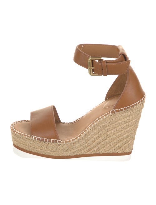 See by Chloé Leather Whipstitch Trim Espadrilles