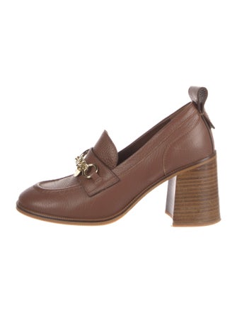 See by Chloé Leather Chain-Link Accents Pumps