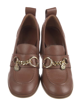 See by Chloé Leather Chain-Link Accents Pumps