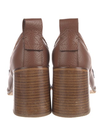 See by Chloé Leather Chain-Link Accents Pumps