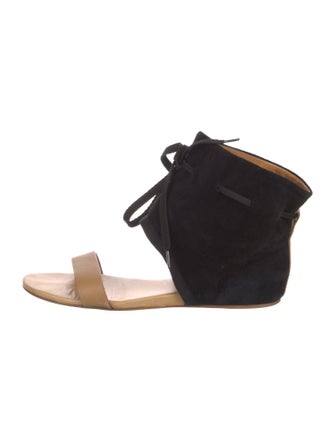See by Chloé Suede Colorblock Pattern Slingback Sandals