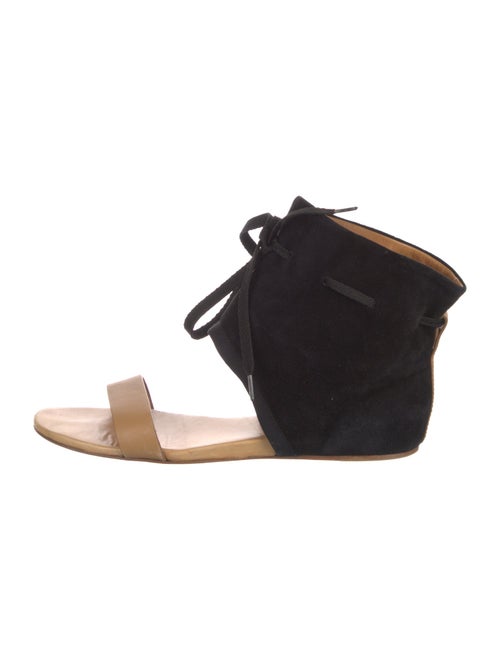 See by Chloé Suede Colorblock Pattern Slingback Sandals