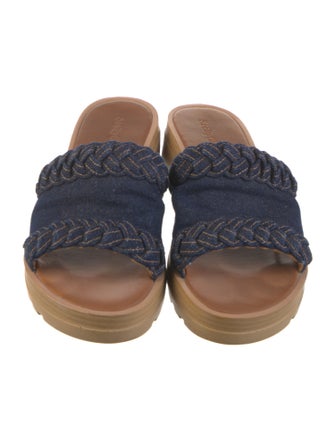 See by Chloé Denim Braided Accents Slides