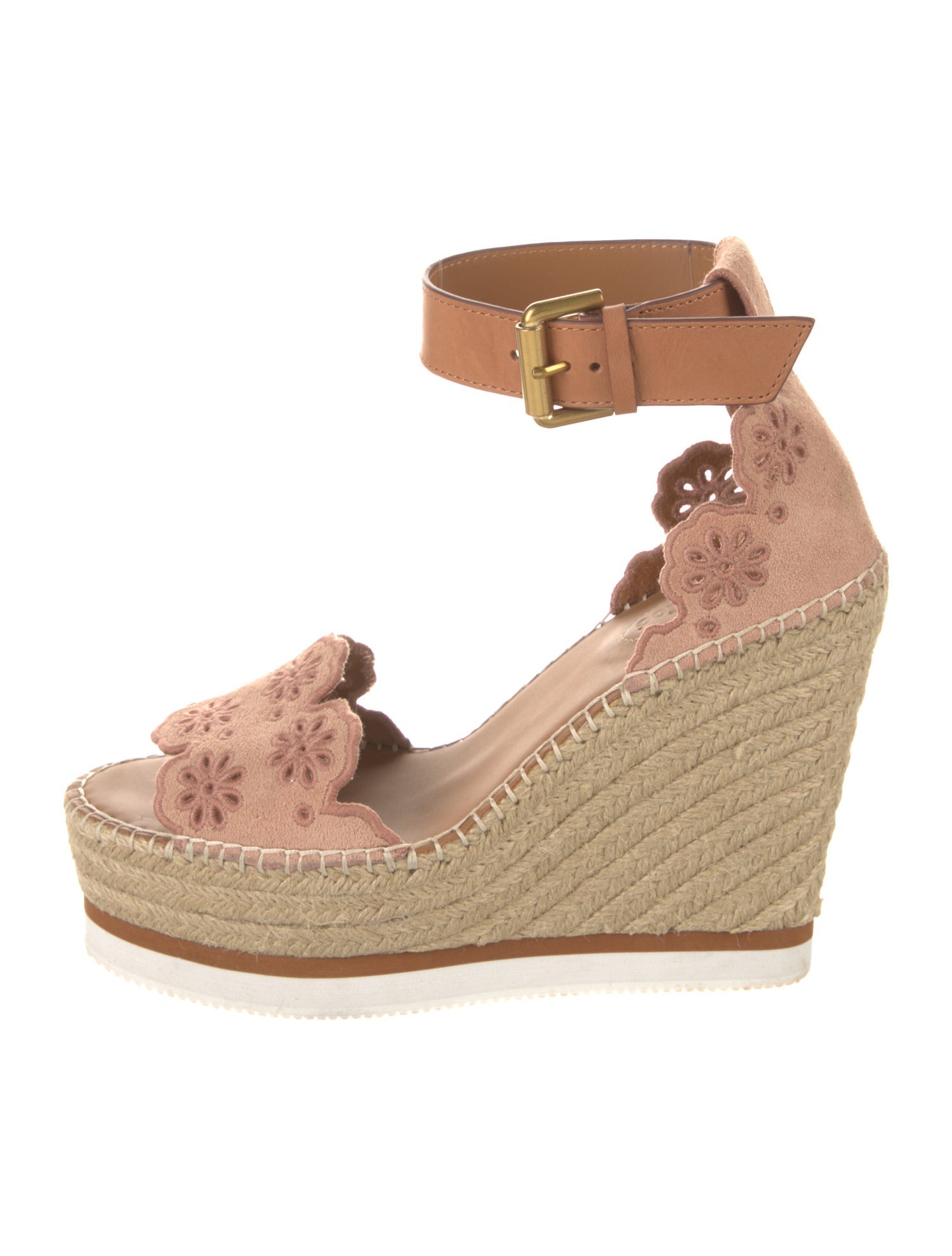 See by Chloé Suede Colorblock Pattern Espadrilles
