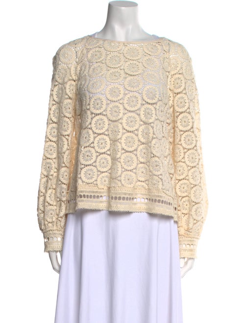 See by Chloé Lace Pattern Scoop Neck Blouse