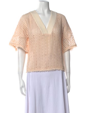 See by Chloé V-Neck Short Sleeve Crop Top