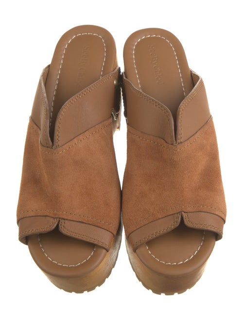 See by Chloé Suede Studded Accents Slides