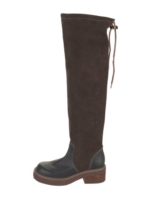 See by Chloé Suede Leather Trim Embellishment Riding Boots