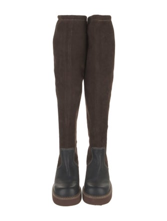 See by Chloé Suede Leather Trim Embellishment Riding Boots