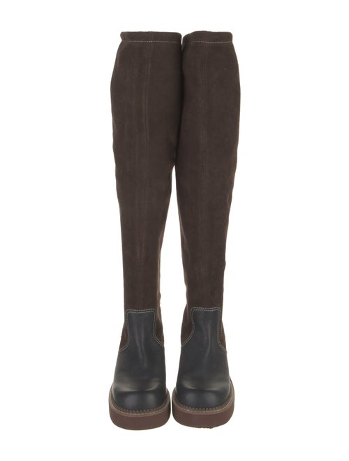 See by Chloé Suede Leather Trim Embellishment Riding Boots