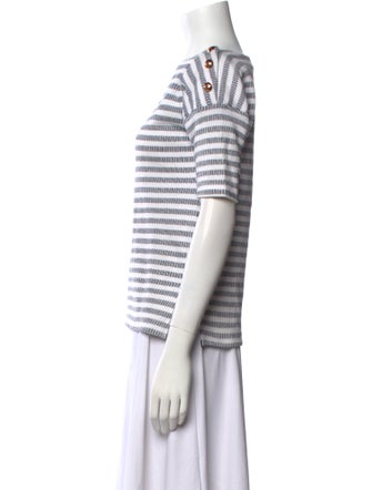 See by Chloé Striped Bateau Neckline Top