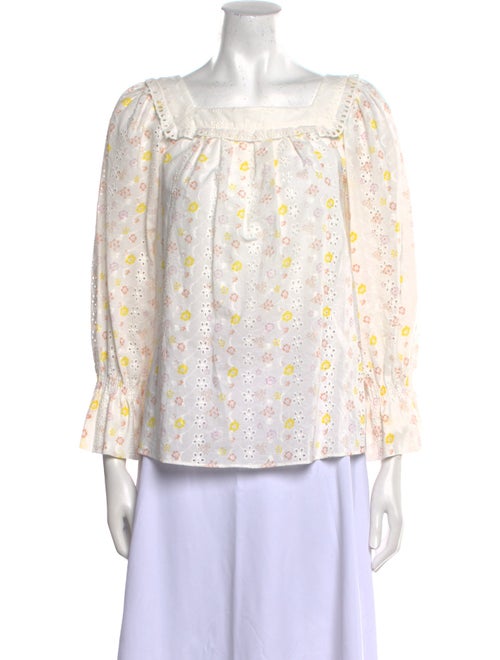 See by Chloé Floral Print Square Neckline Blouse