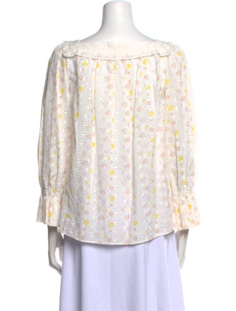 See by Chloé Floral Print Square Neckline Blouse