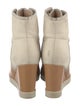See by Chloé Leather Grosgrain Trim Lace-Up Boots