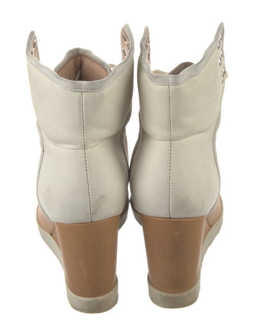 See by Chloé Leather Colorblock Pattern Lace-Up Boots