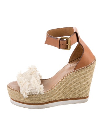 See by Chloé Leather Fringe Trim Accent Espadrilles