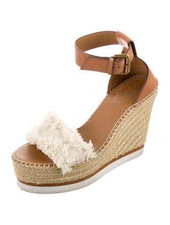 See by Chloé Leather Fringe Trim Accent Espadrilles