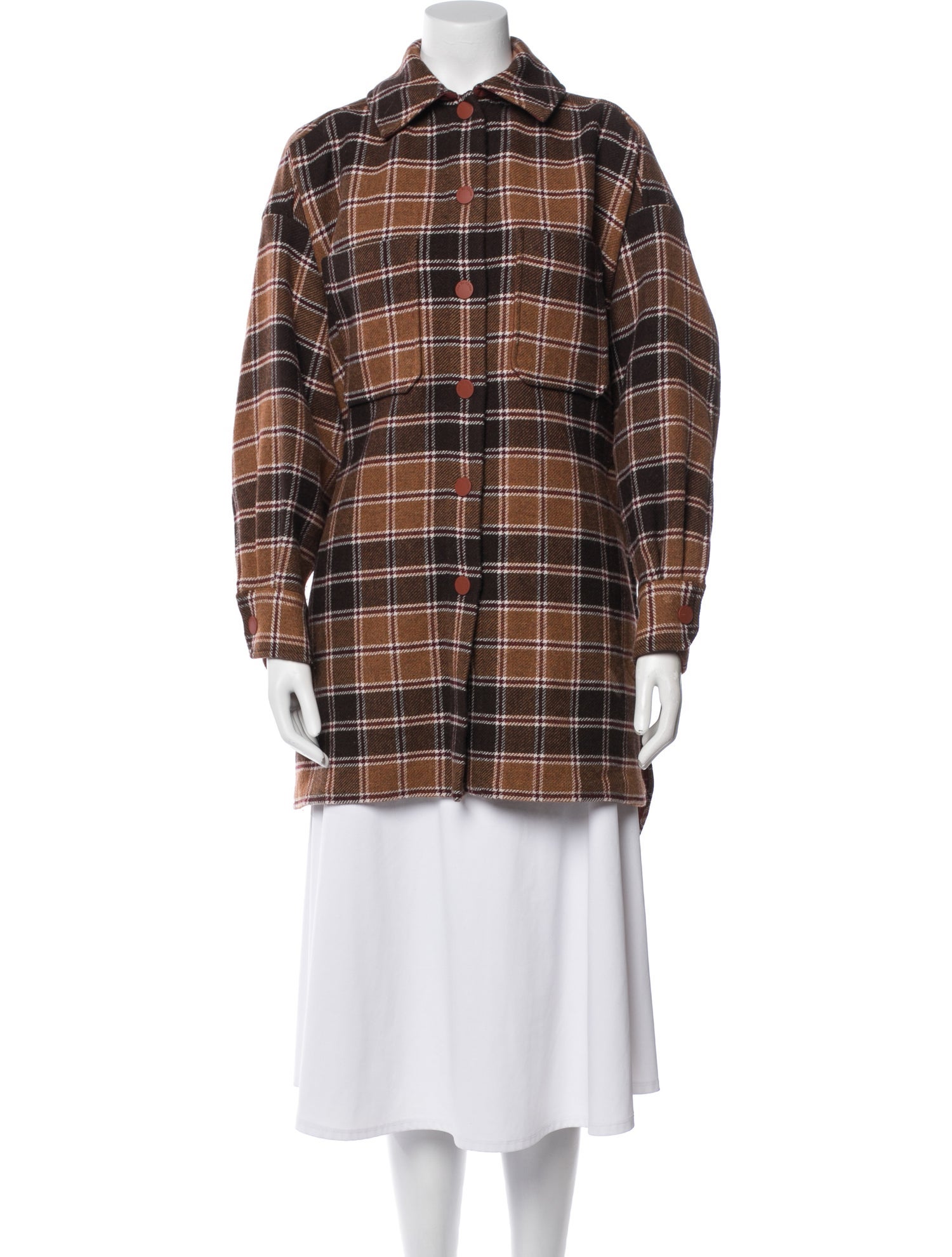 See by Chloé Wool Plaid Print Jacket