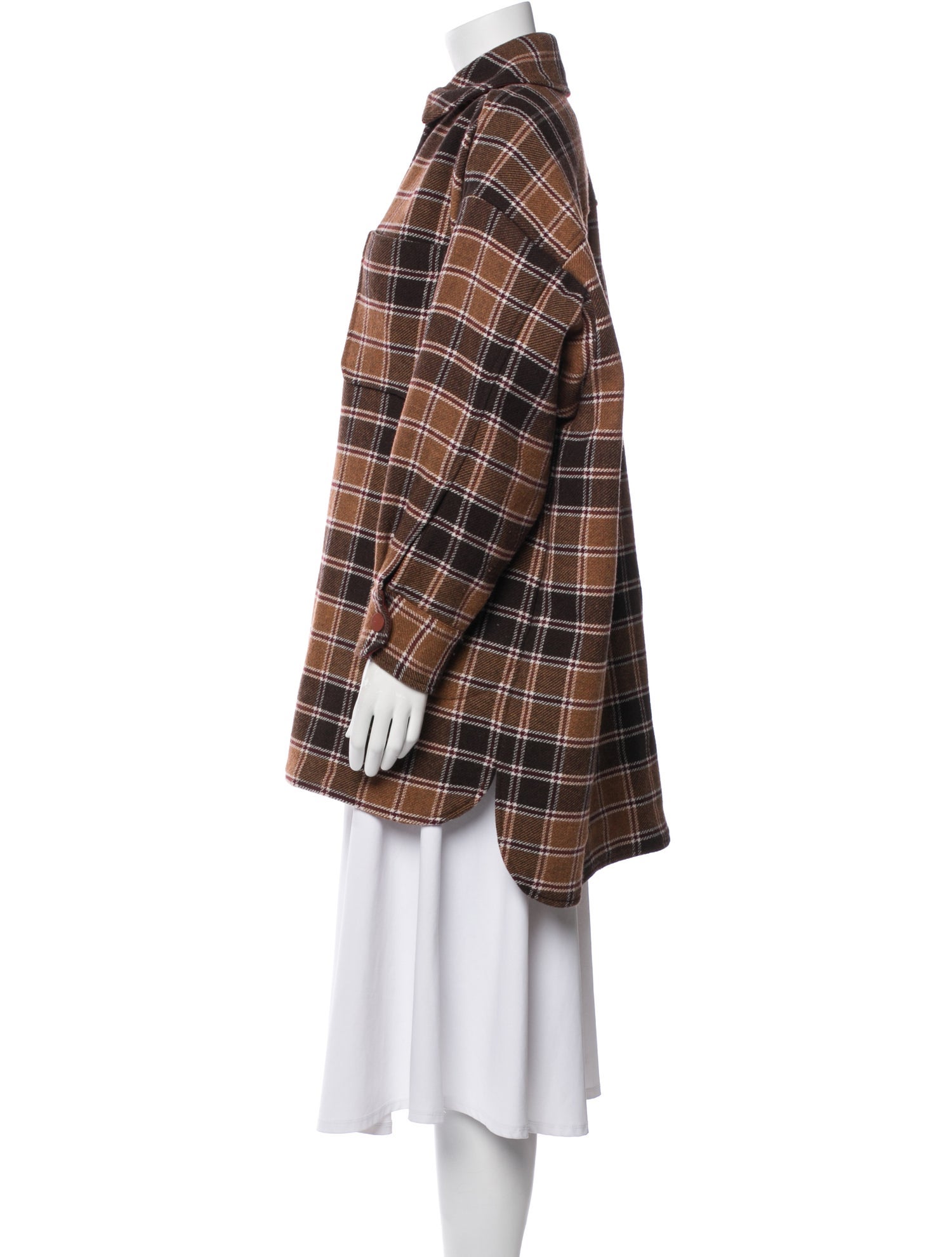 See by Chloé Wool Plaid Print Jacket