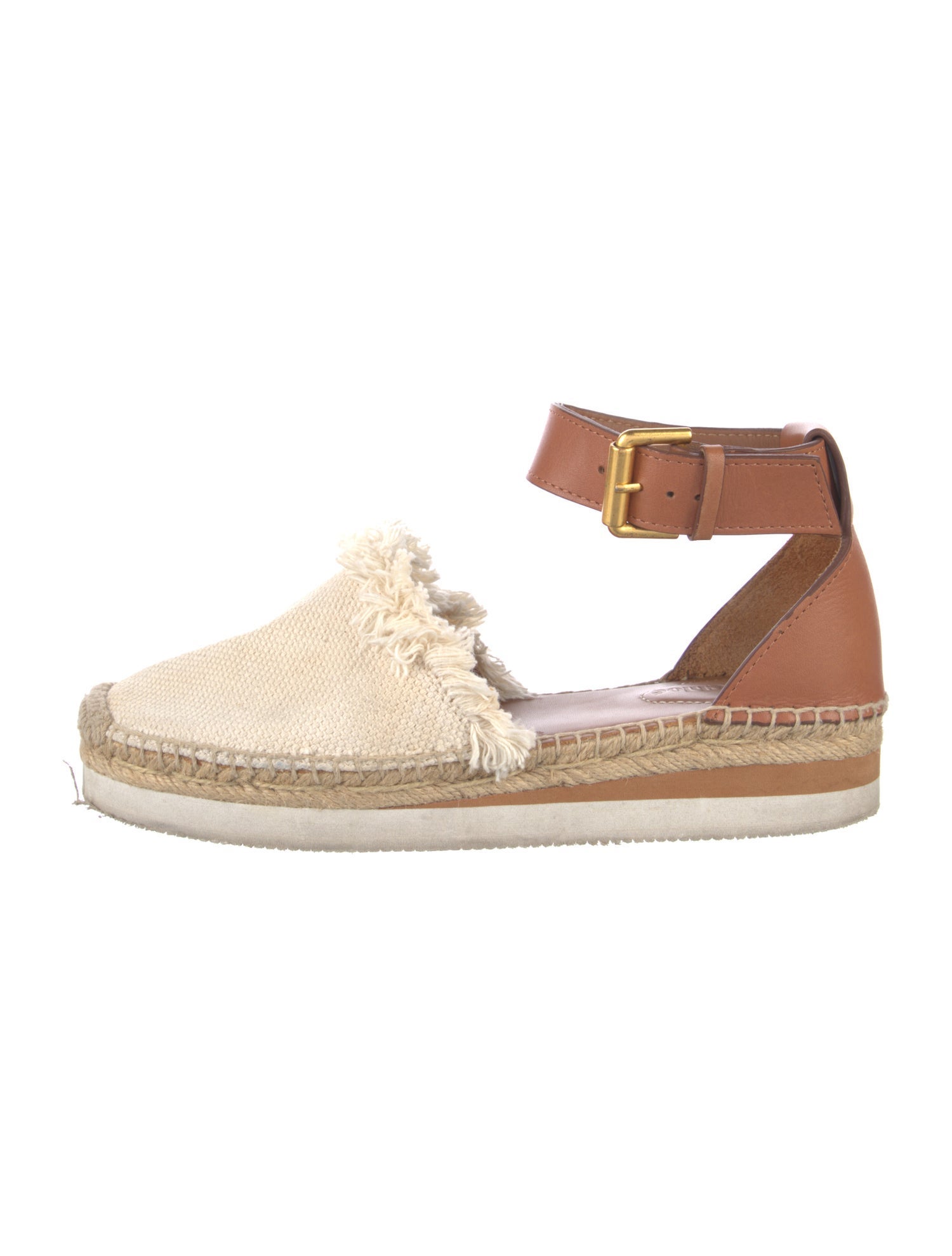 See by Chloé Canvas Raw-Edge Trim Espadrilles