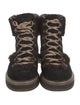 See by Chloé Suede Fur Trim Combat Boots